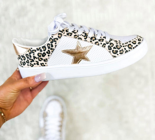 Leopard Sneakers - NUDE